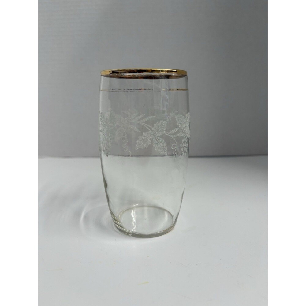 Vintage Bartlett Collins Golden Grape 22k Gold Rim Tumbler